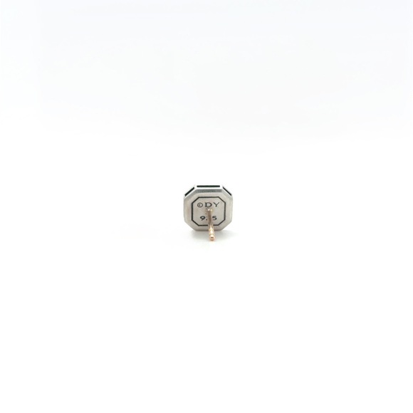 ✨ David Yurman Men's Sterling Silver Streamline Stud Earring with Black Diamonds - Picture 4 of 4